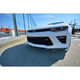 Накладка сплиттер на передний бампер Вар2 на Chevrolet Camaro VI 2SS